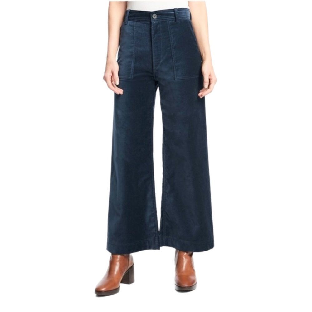 Frye Midnight Navy Velvet Wide Leg Pants